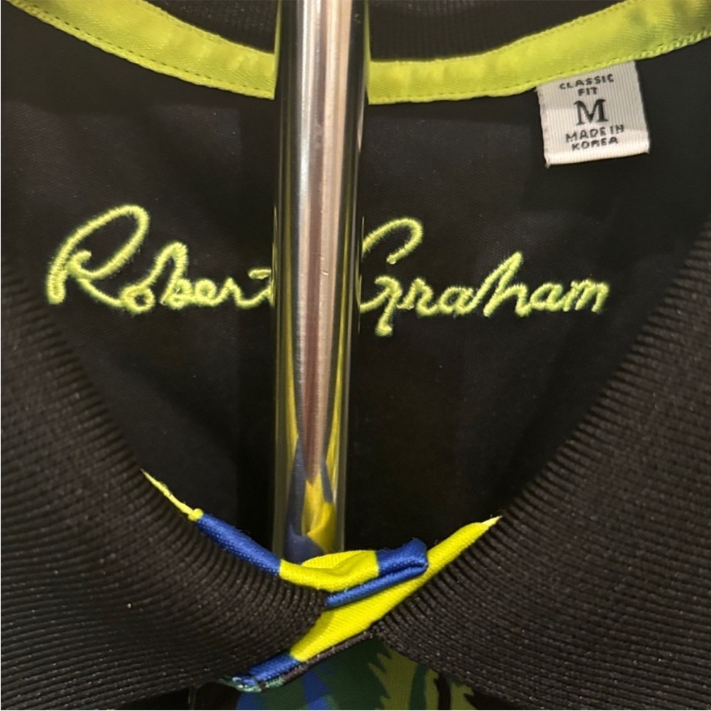 Robert Graham Blue and Yellow Camouflage Polo Shirt - Picture 3 of 3